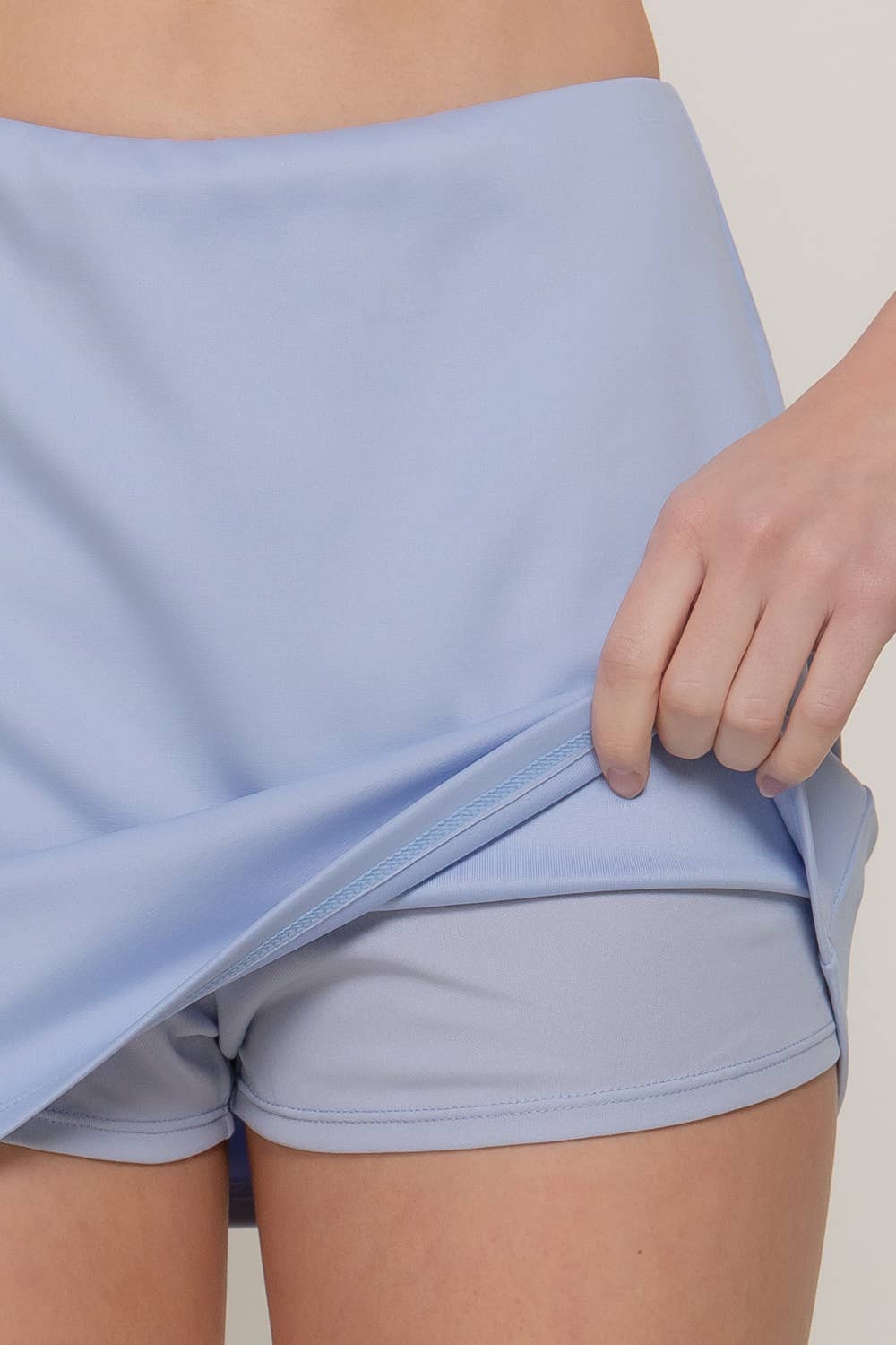 Light Blue Mini Scuba Knit Skort
