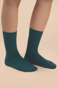 Ribbed mock socks: FOREST
