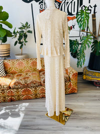 Lana Lace Maxi Skirt in Beige