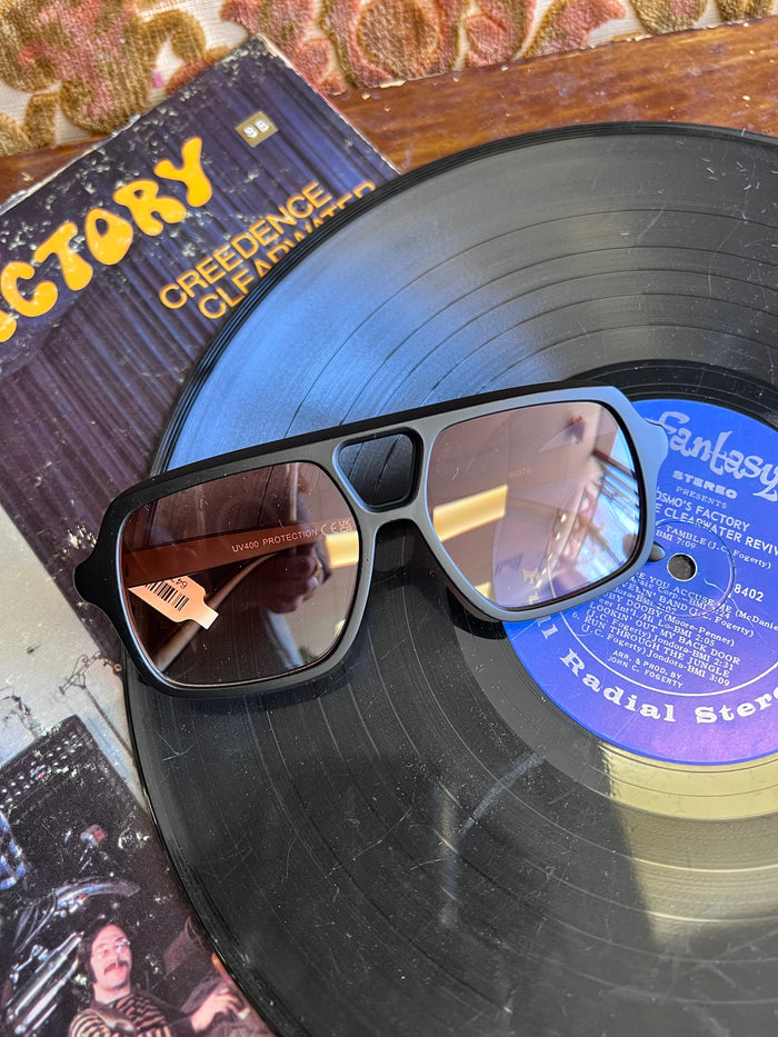 Large Acetate Frame Retro Aviator Sunglasses