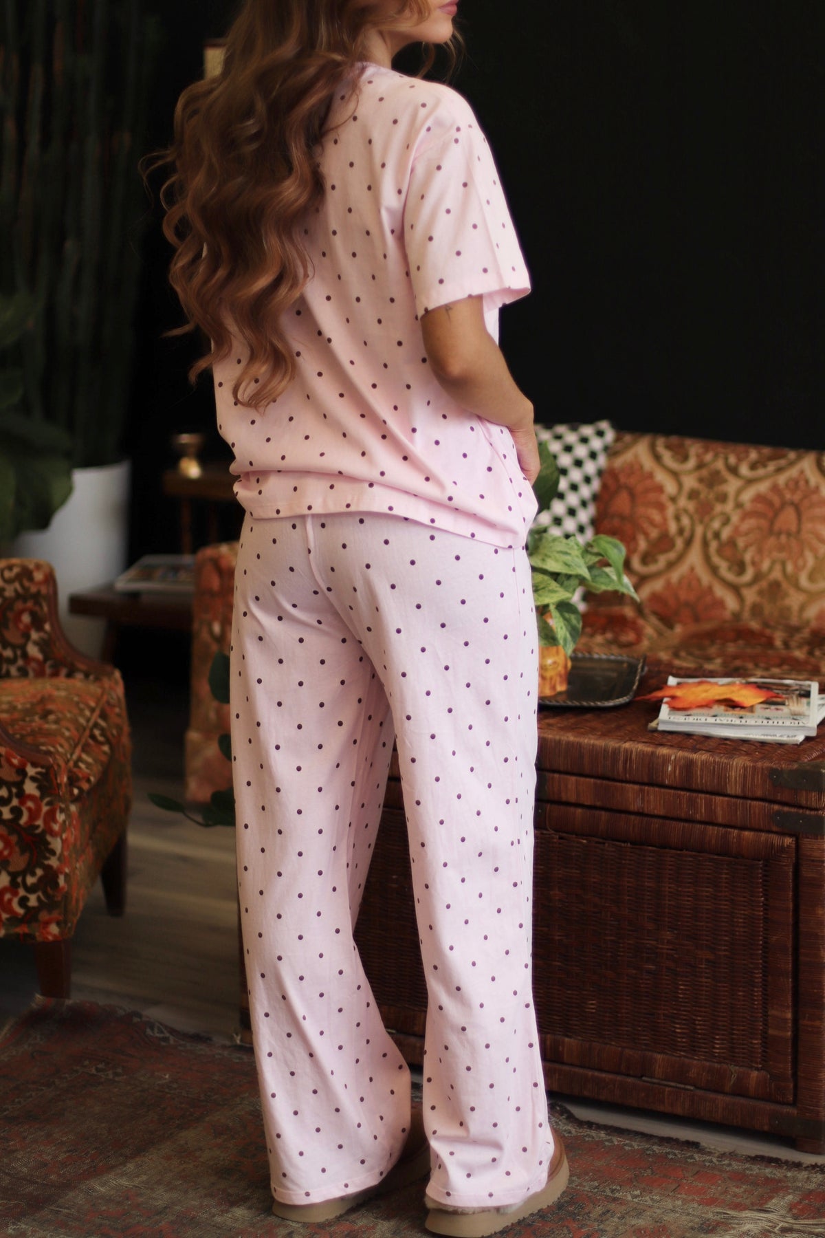 Girl Next Door Polka Dot Pants + Pink