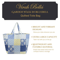 "Garden Walk in Bluebell" Quilted Tote Bag
