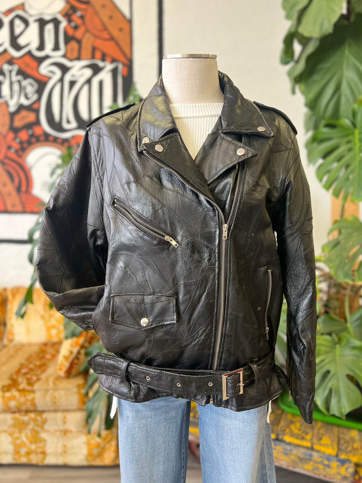 Vault | Leather Biker Jacket Large