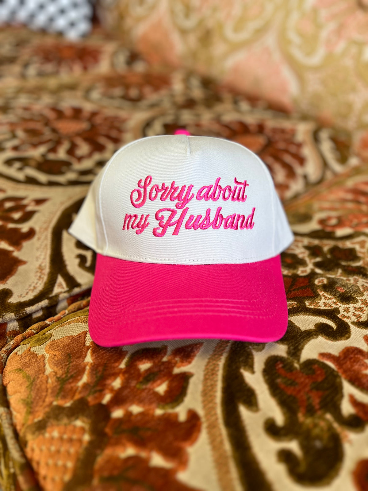 Sorry About My Husband Ball Cap + Fuchsia