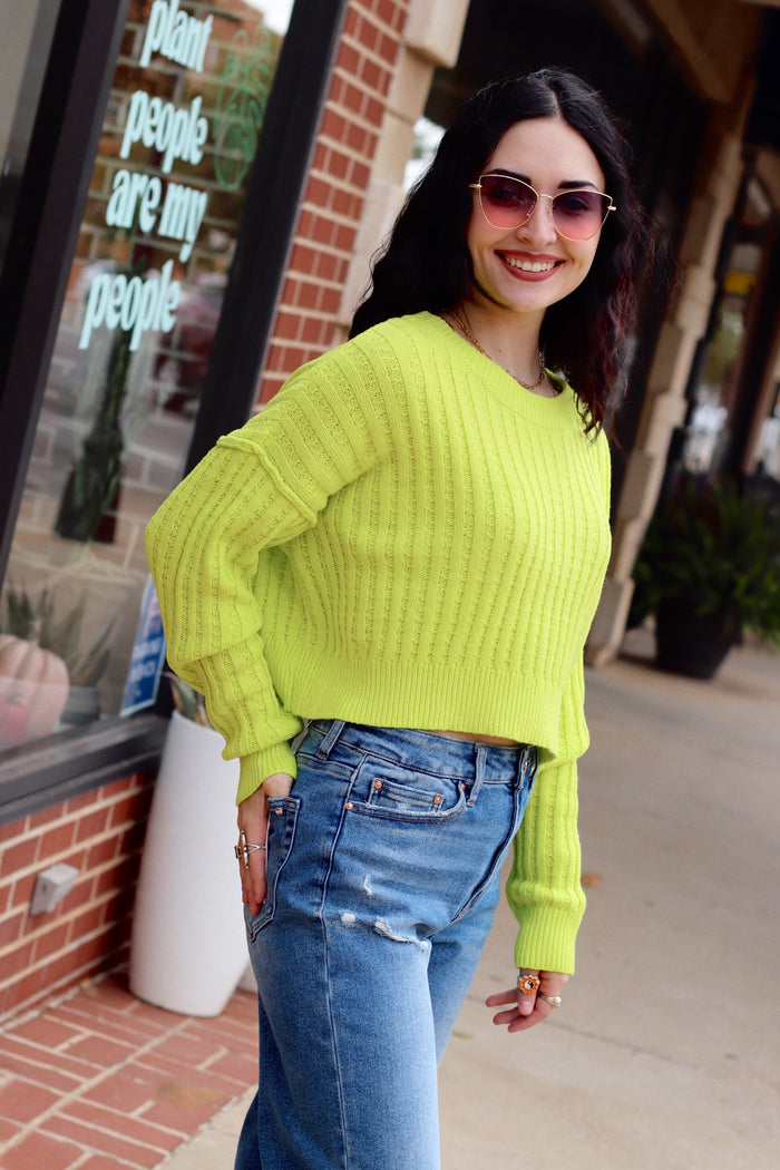 Baylee Knit Sweater + Lime