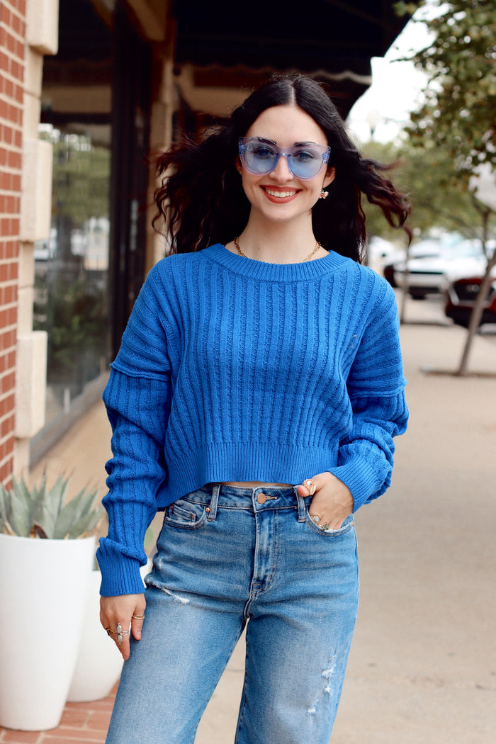 Baylee Knit Sweater + Cobalt