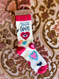 All You Need Is Love Crew Socks