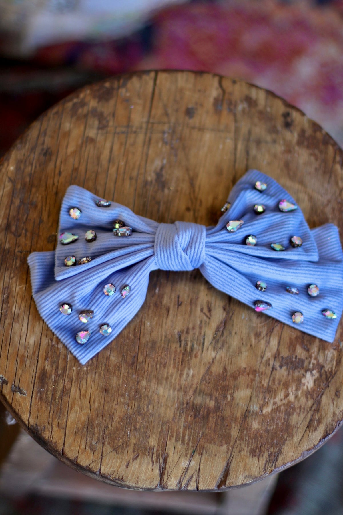Large Cord Rhinestone Bow