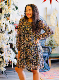 Leopard Long Sleeve Mini Dress