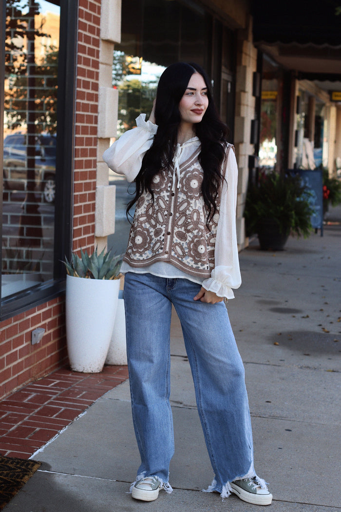 Carrie Crochet Vest Set