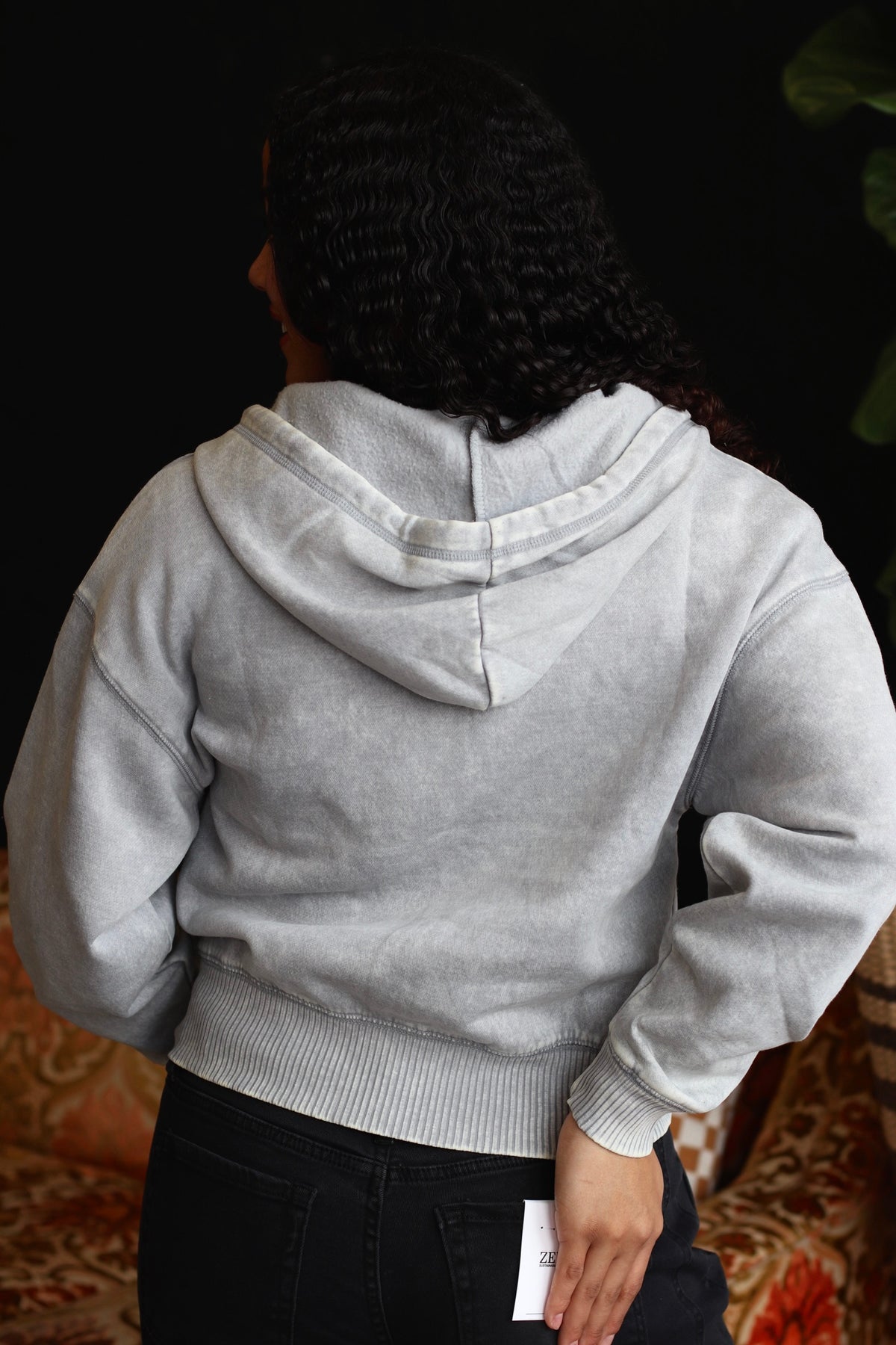 Acid Wash Zipper Jacket in Sleet