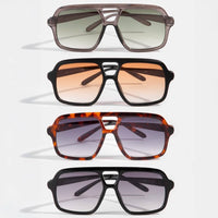 Large Acetate Frame Retro Aviator Sunglasses