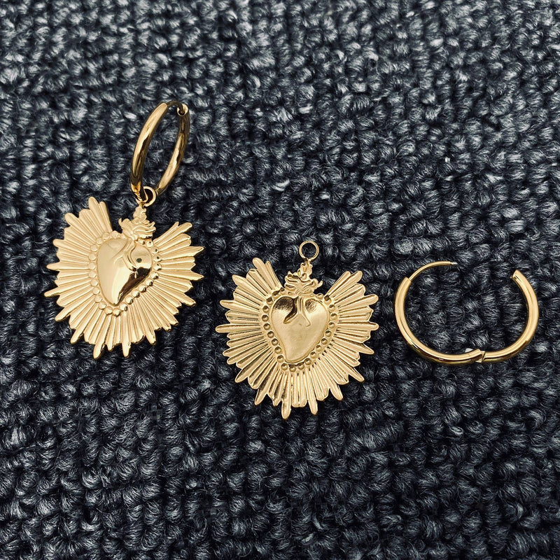 18K GP Gilded Heart Earrings