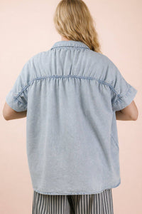 Skyline Chambray Button Down Top