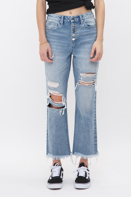 Sophie High Rise Straight Crop Denim