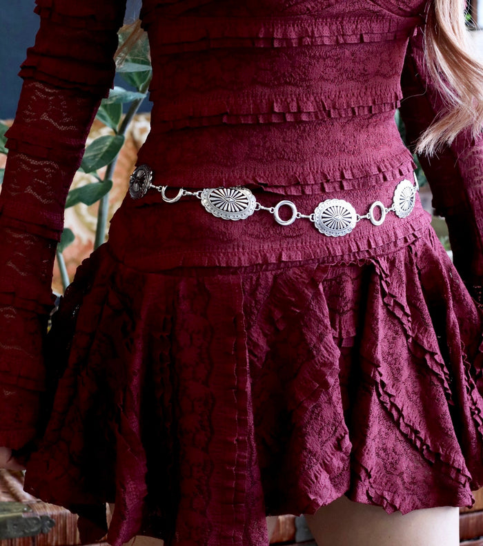Silver Concho Western Belt