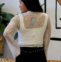 Lace Mock neck Top + Ivory