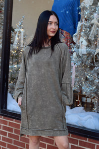 Raglan Mini Dress + Olive