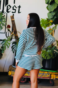 Movie Night Striped Set + Green
