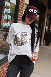 Gameday Sequin Football Tee