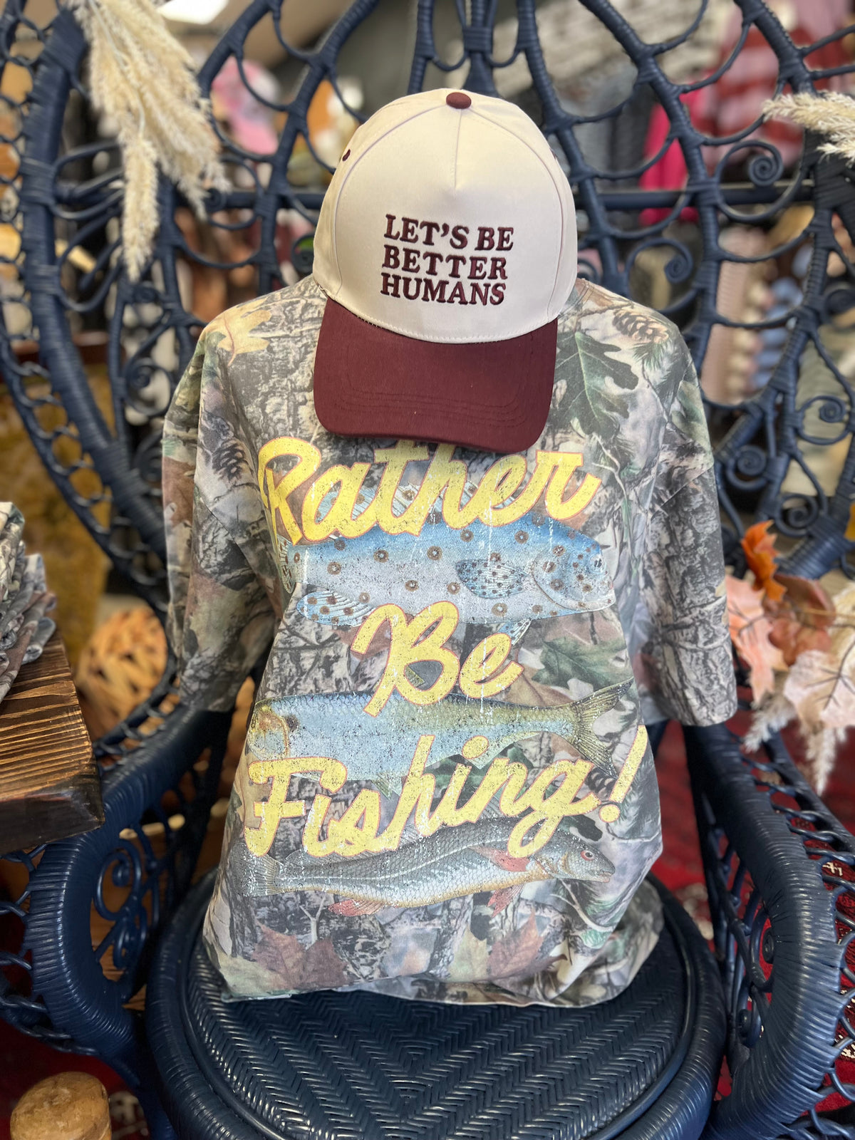 Rather Be Fishing Camo Cotton T-Shirt