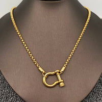 18K Gold Plated Horseshoe Buckle Necklace
