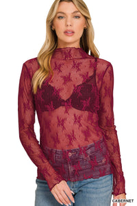 580 Lace Layer Top + Cabernet
