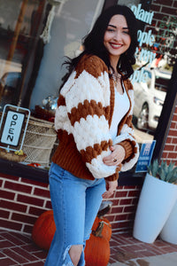 Scallop Striped Cardigan