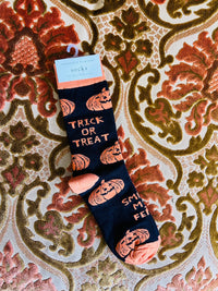 Trick Or Treat Smell My Feet Halloween Socks