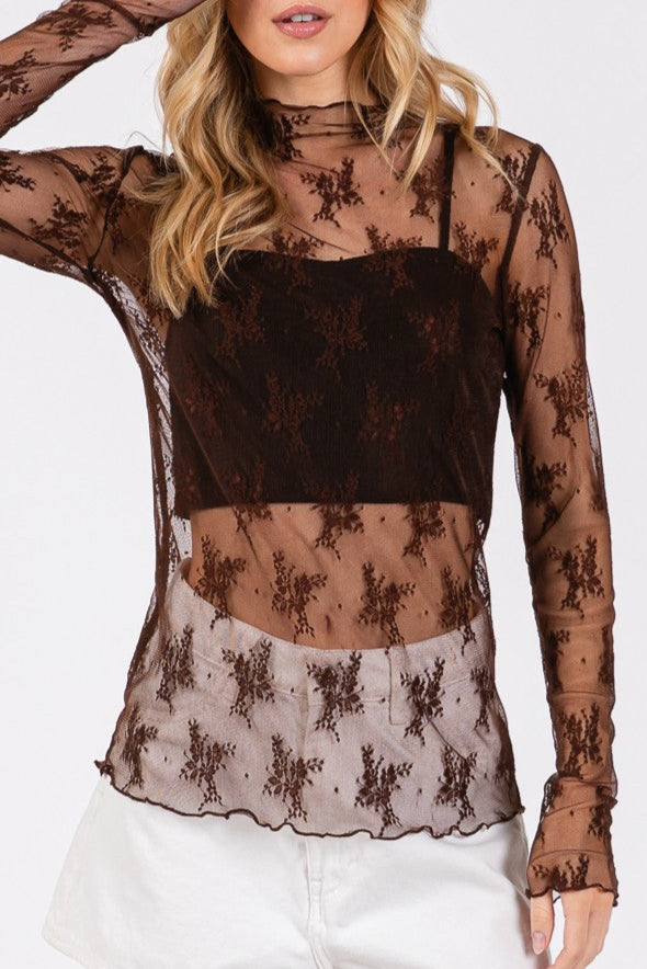 580 Lace Shirt + Brown