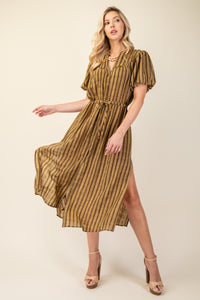 Isla Striped Midi Dress