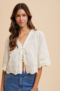 Daisy Jones Floral Tie Blouse