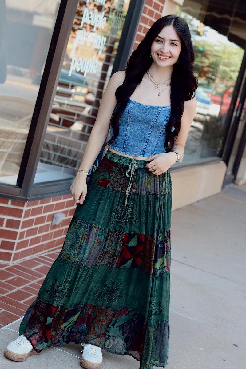 Green Goddess Maxi Skirt