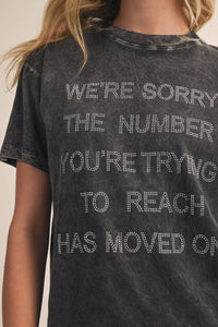 We're Sorry Mineral Wash Graphic Tee