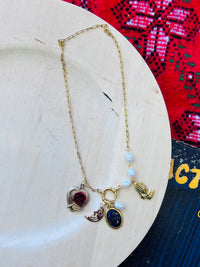 Blue Moon Charm Necklace