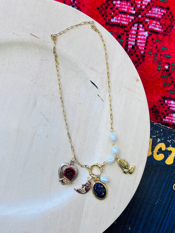 Blue Moon Charm Necklace