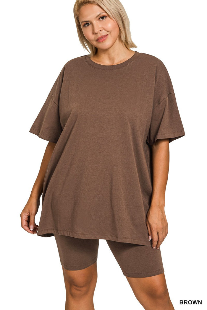 Curve + Cotton Bike Short Set in Brown