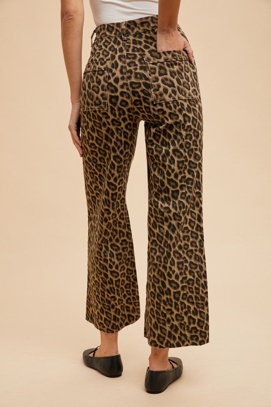 Good Karma Cropped Jeans in Leopard