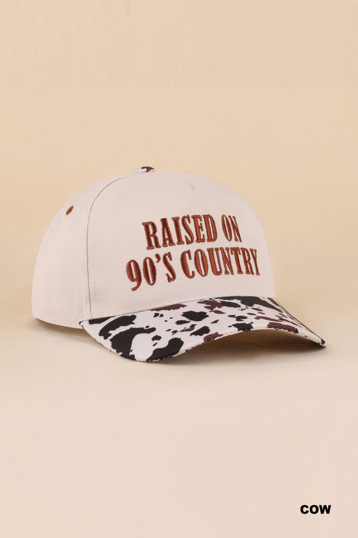 90's Country Hat + Cow Print