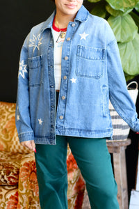 She's A Star Denim Shacket