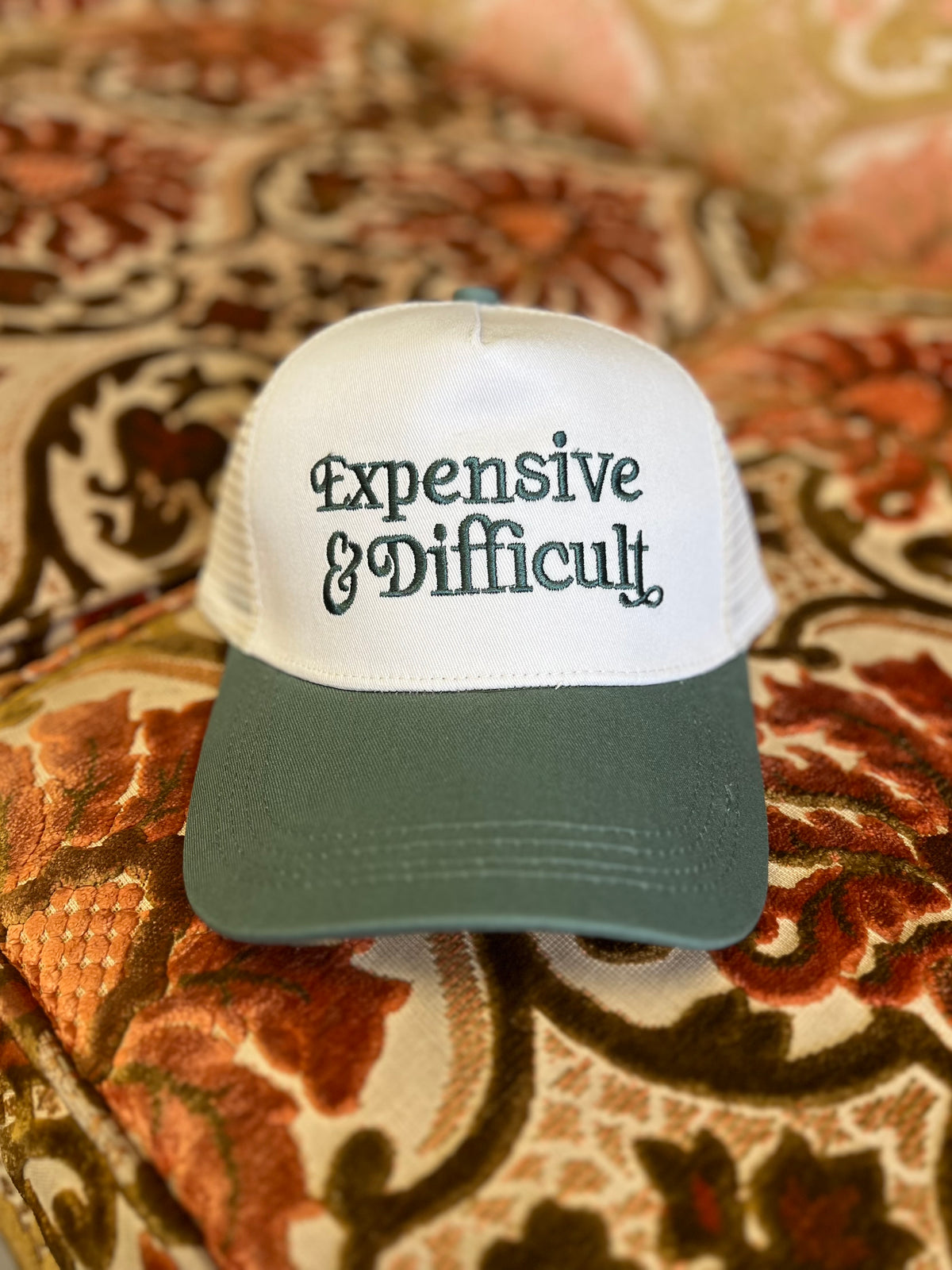 Expensive & Difficult Ball Cap + Green