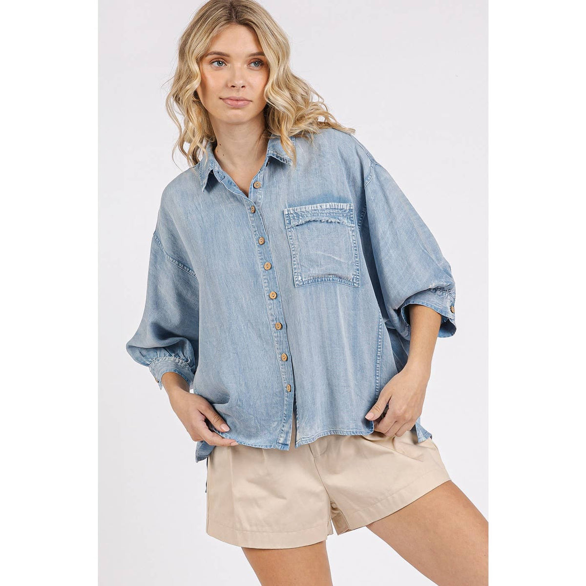 Garten Button Down Chambray Top