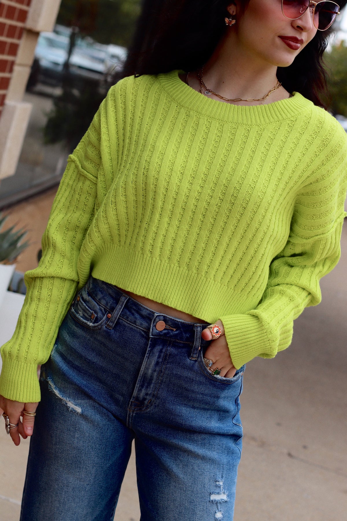 Baylee Knit Sweater + Lime