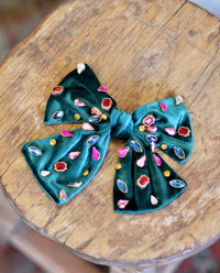 Rhinestone Velvet Bow