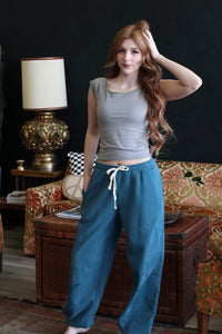 Teal Star Patch Jogger Pants