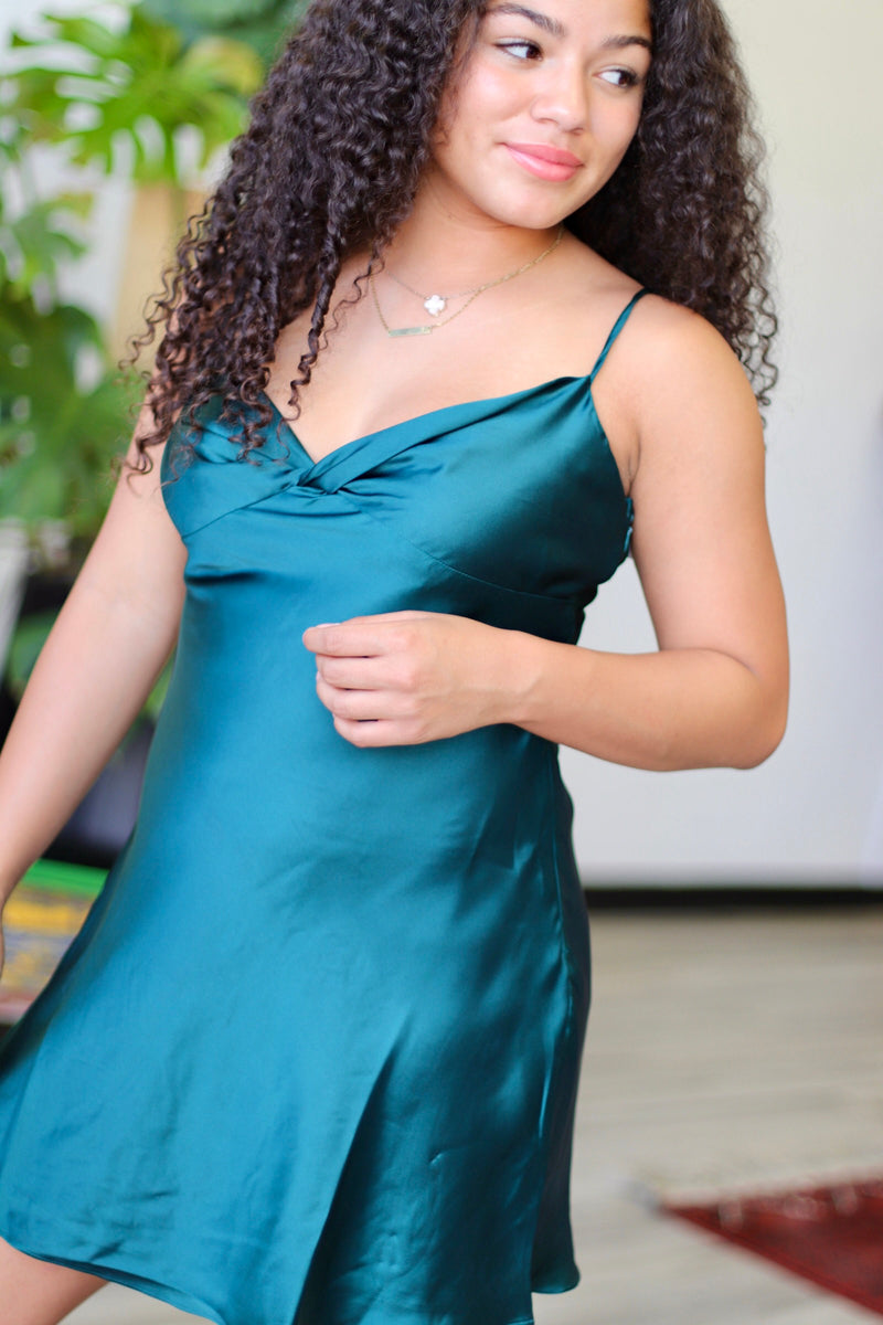 Sweetheart Neck Sleeveless Satin Mini Dress