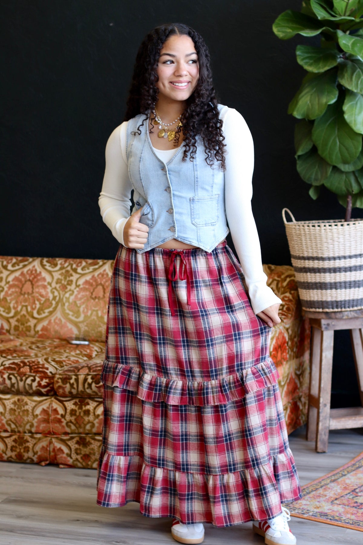 Demi Button Down Denim Vest