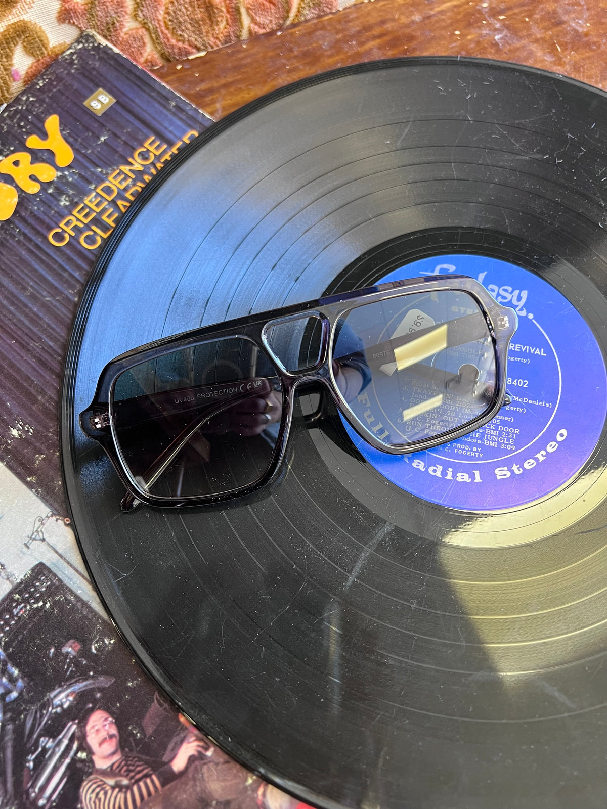 Large Acetate Frame Retro Aviator Sunglasses