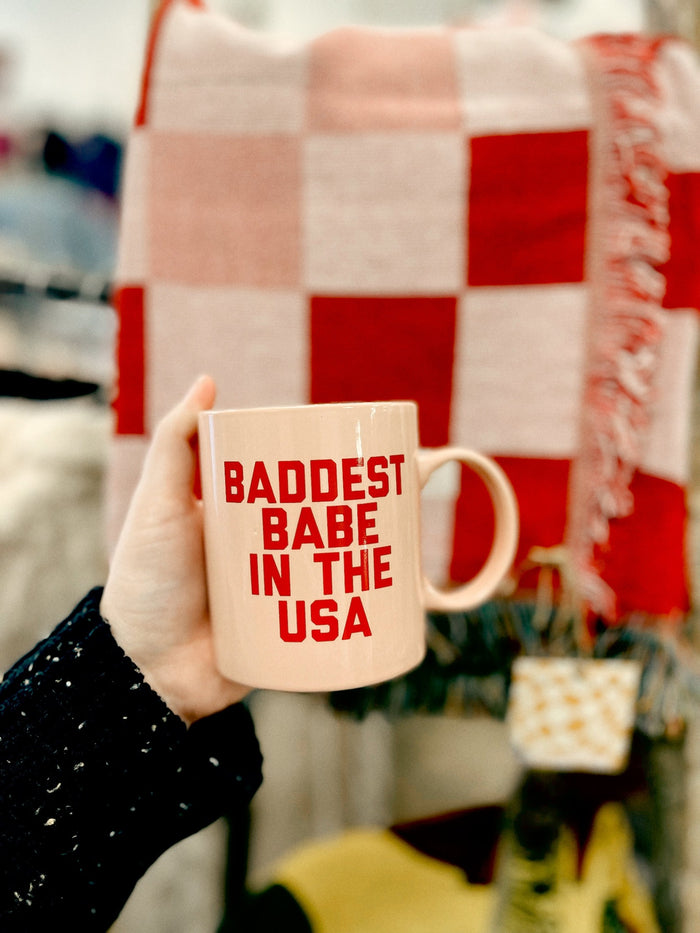 Baddest Babe in the USA Mug Pink