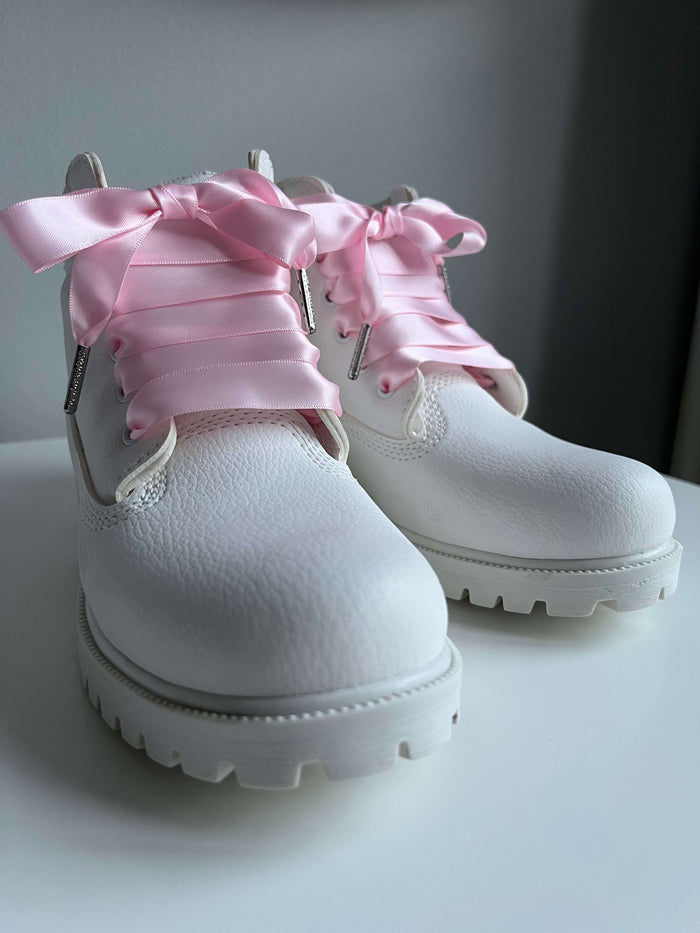 Soft Pink Silk Shoelaces 47.2in